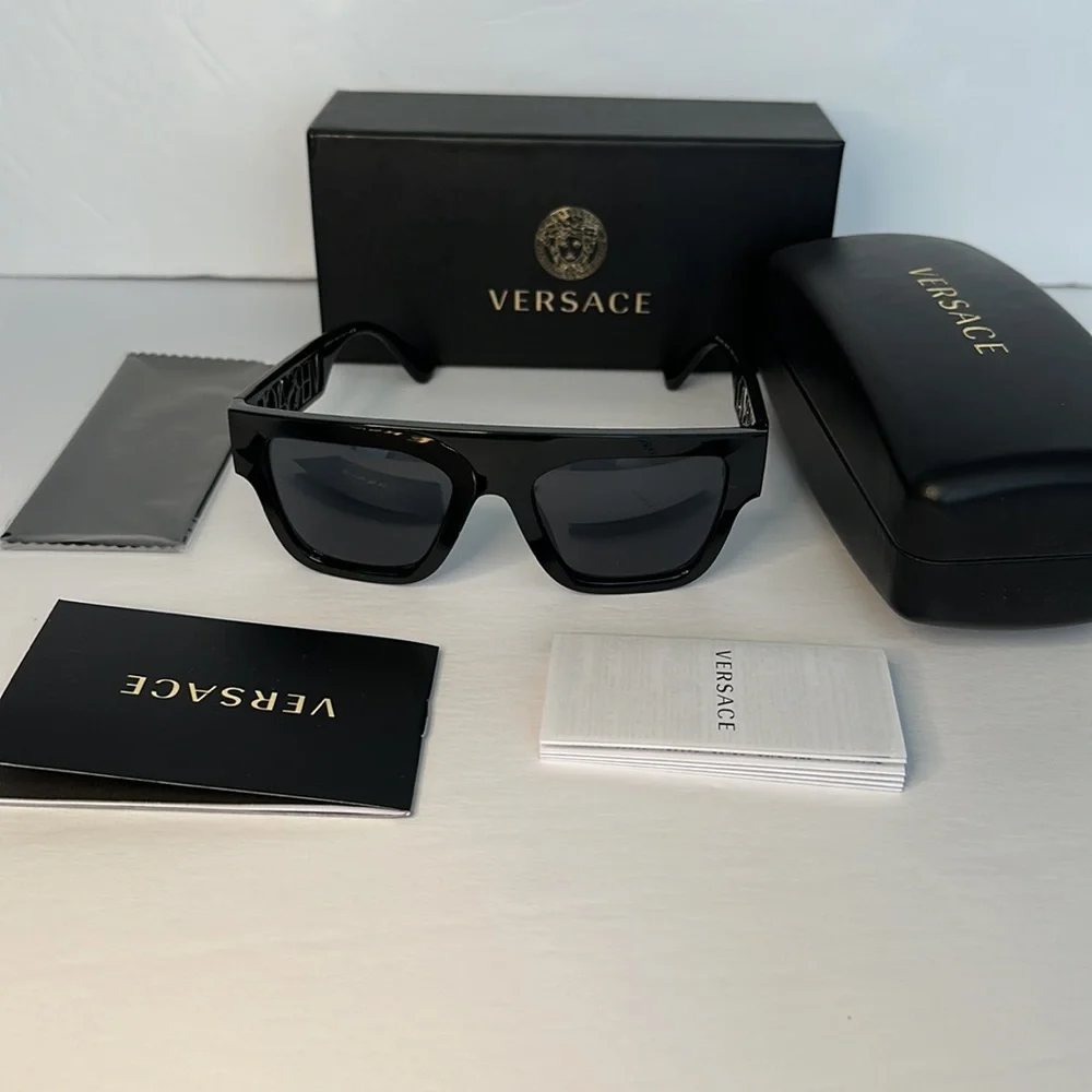 New Versace 4430U Sunglasses GB1/81 - Black - Polar Dark Grey